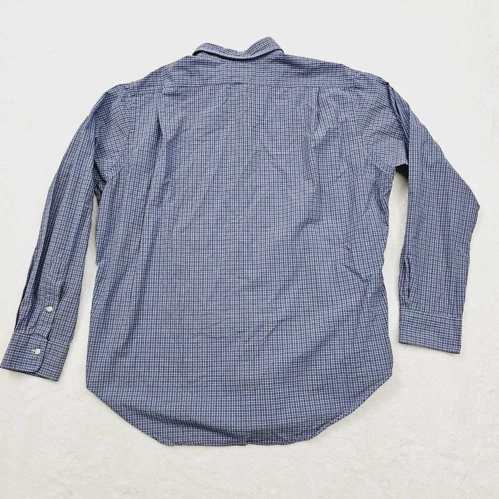 Polo Ralph Lauren Shirt Mens XL Stanton Classic Check Plaid Blue Long Sleeve Ivy